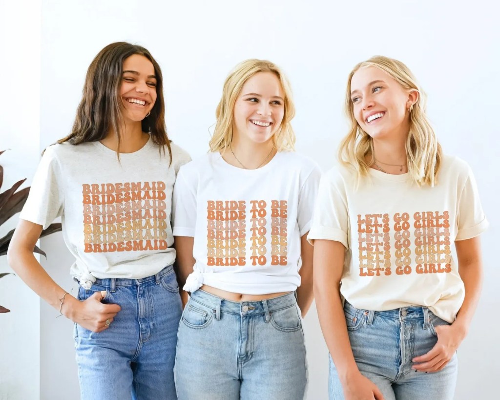 bridesmaid bride to be matching shirts unique bachelorette party gift ideas