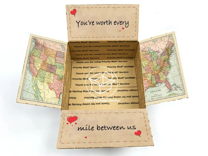 cute best long distance care package stickers 