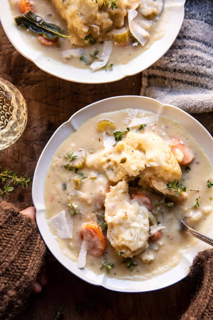creamy chicken parmesan sage dumplings comfort food fall dinner ideas and recipes