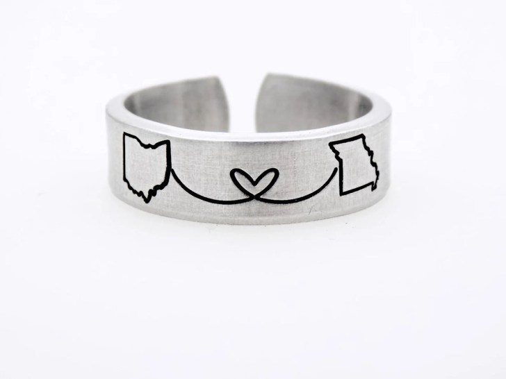 cute engraved states ring best long distance relationship gifts for her