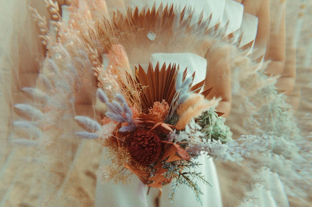 colorful dried flower bouquet