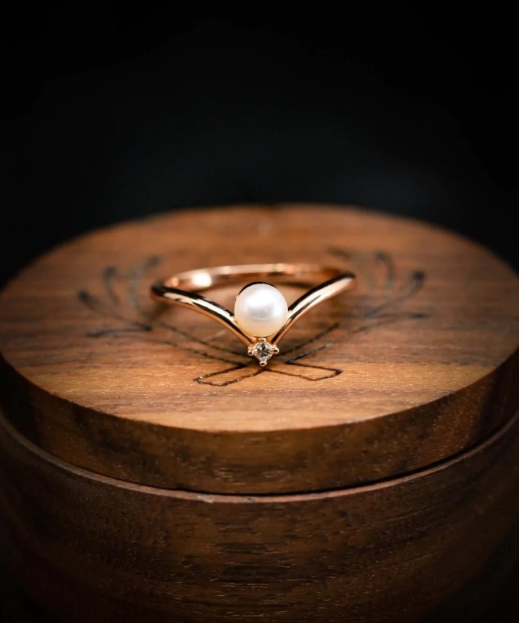 luminous dainty gold minimalist simple engagement rings with diamond accent