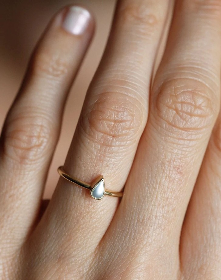 luminous solitaire teardrop gold small simple engagement rings