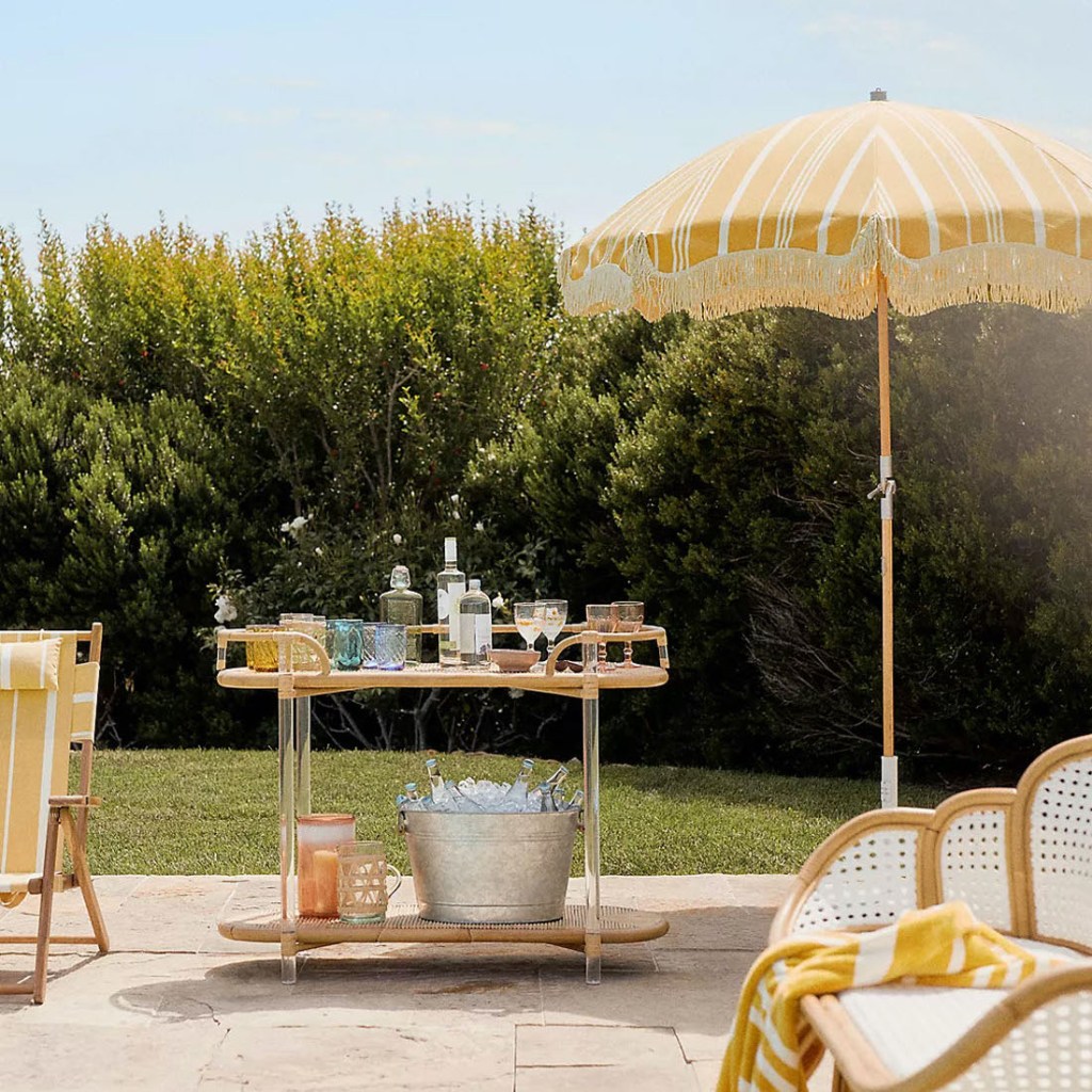 retro rattan outdoor patio best bar carts thumb