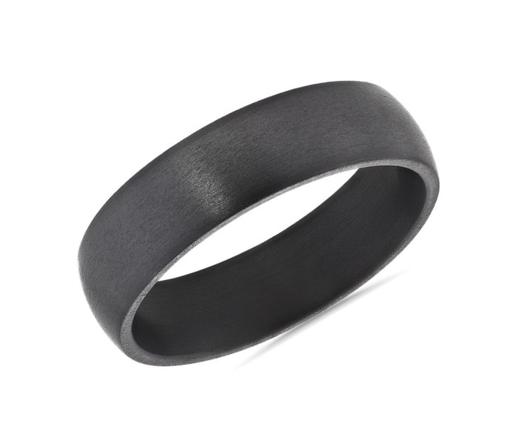satin finish tantalum mens black wedding band