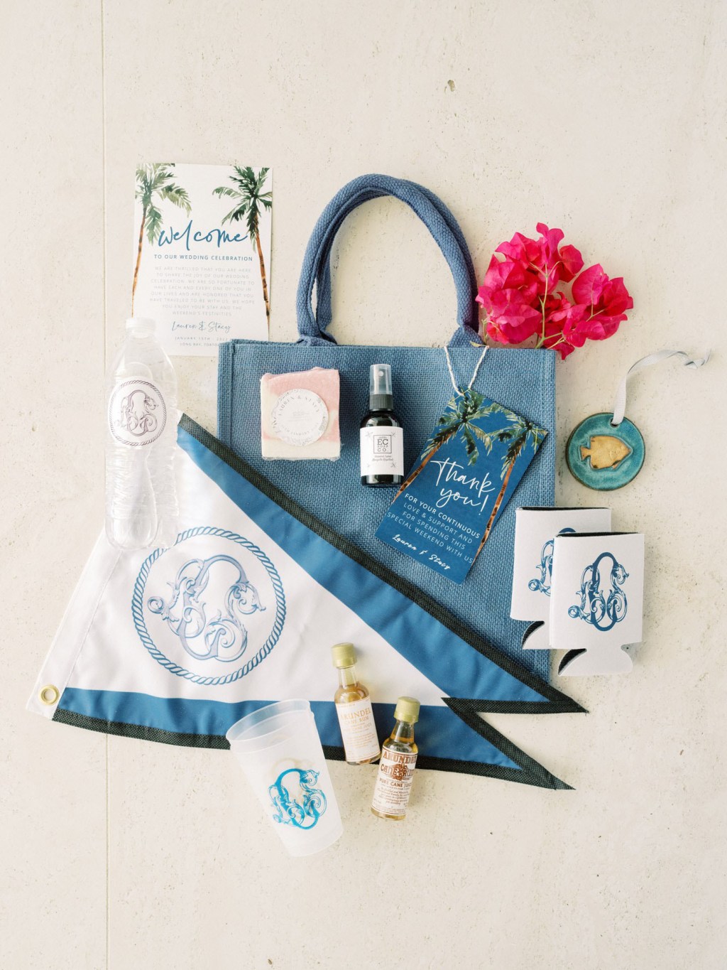 wedding welcome bag for beach wedding